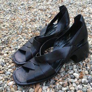 Via Spiga Leather Woven Heels